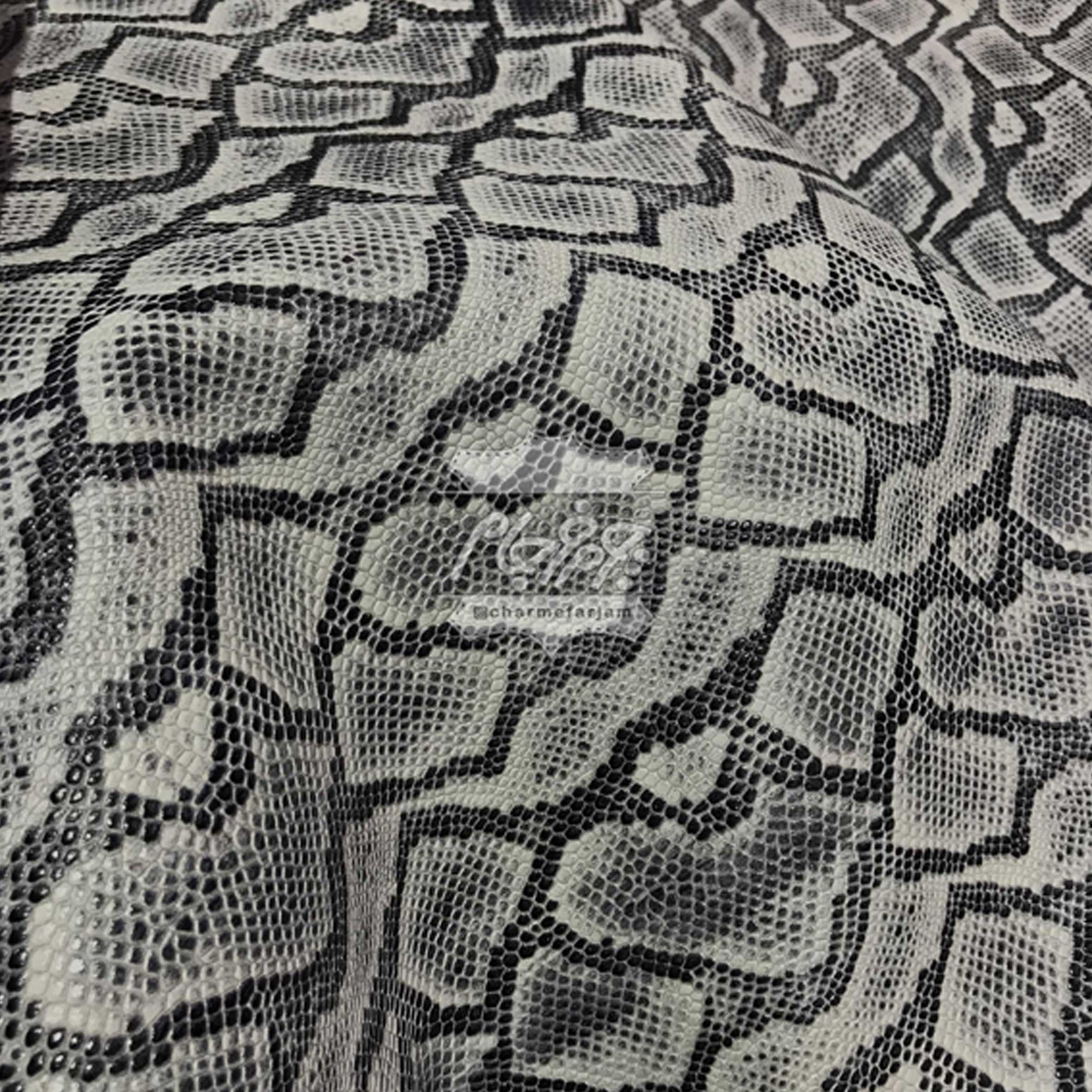 چرم گاوی طرح snake (ماری) رنگ توسی