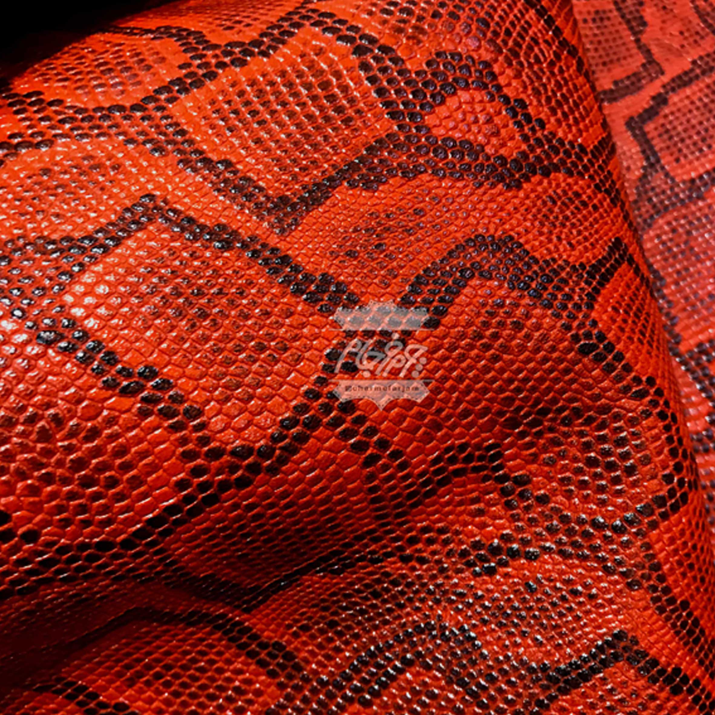 چرم گاوی طرح snake (ماری) رنگ نارنجی