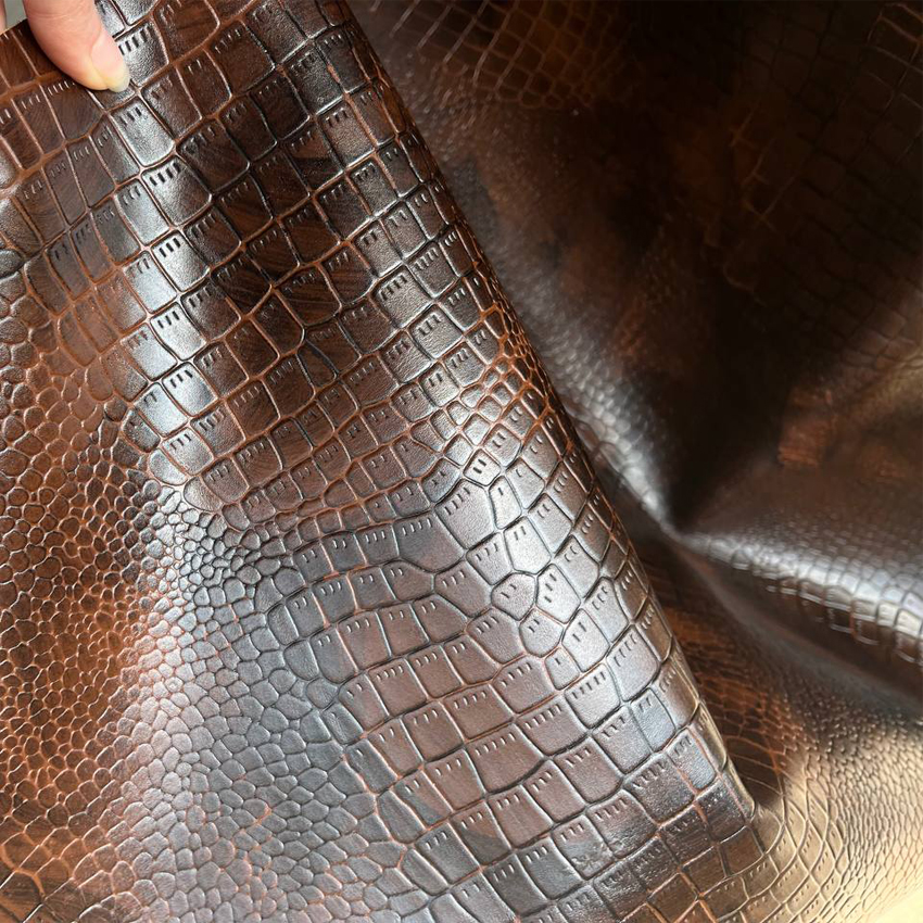 چرم گاوی روک پتینه قهوه ای