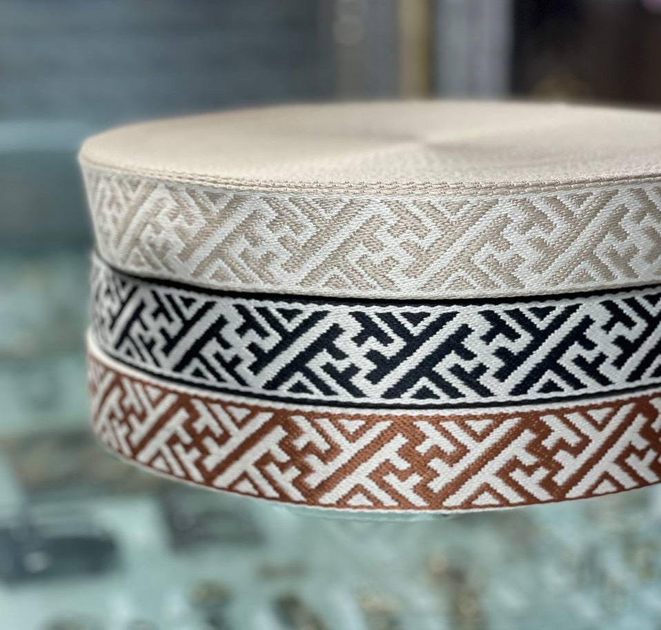 تسمه برزنتی  3.7 سانتی دورنگ هندسی