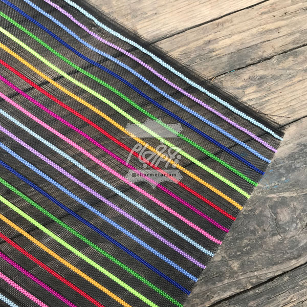 پارچه توری راه راه رنگی